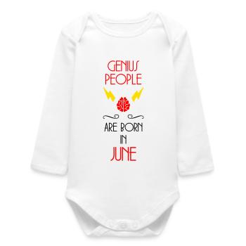 Genies Born in June - Birth Gift - Baby Organic Long-Sleeved Bodysuit - white - Front