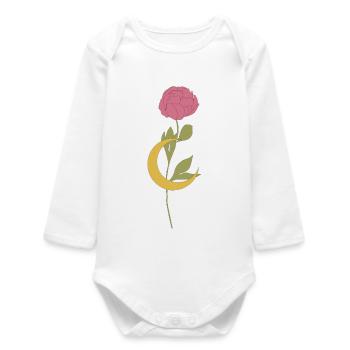 Croissant floral élégant - Body bébé manches longues biologique - blanc - Devant