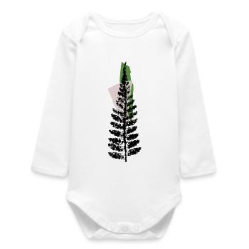 Leaf - Baby Organic Long-Sleeved Bodysuit - white - Front