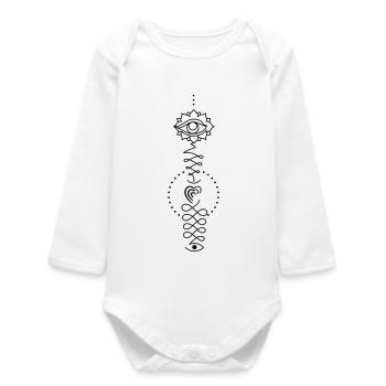 Heart Totem – Zeichen des Fühlens Herzsymbol - Baby Organic Langarmbody - Weiß - Vorne