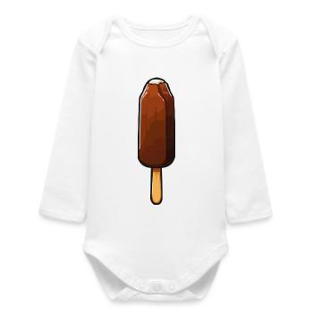Schokoladen Eis Cartoon - Baby Organic Langarmbody - Weiß - Vorne