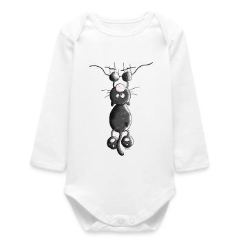 Kratzbürstige Katze - Katzen - Baby Organic Langarmbody - Weiß - Vorne