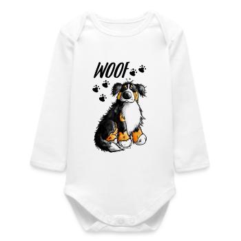 Woof Berner Sennenhund - Baby Organic Langarmbody - Weiß - Vorne
