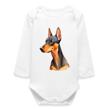 Doberman - Body bébé manches longues biologique - blanc - Devant