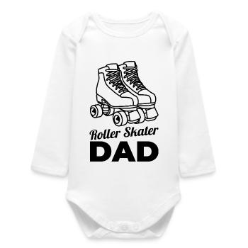 Rollschuhläufer Papa - Baby Organic Langarmbody - Weiß - Vorne