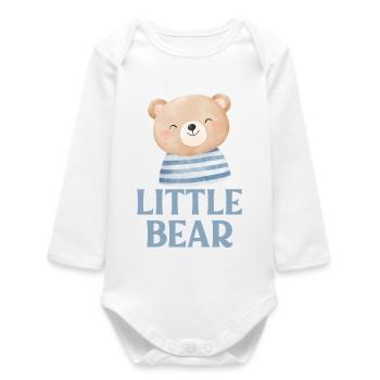 Kleiner Bär Strampler – Perfektes Geschenk für die Babyparty - Baby Organic Langarmbody - Weiß - Vorne