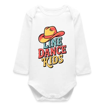 Line Dance Kids Western Retro - Baby Organic Langarmbody - Weiß - Vorne