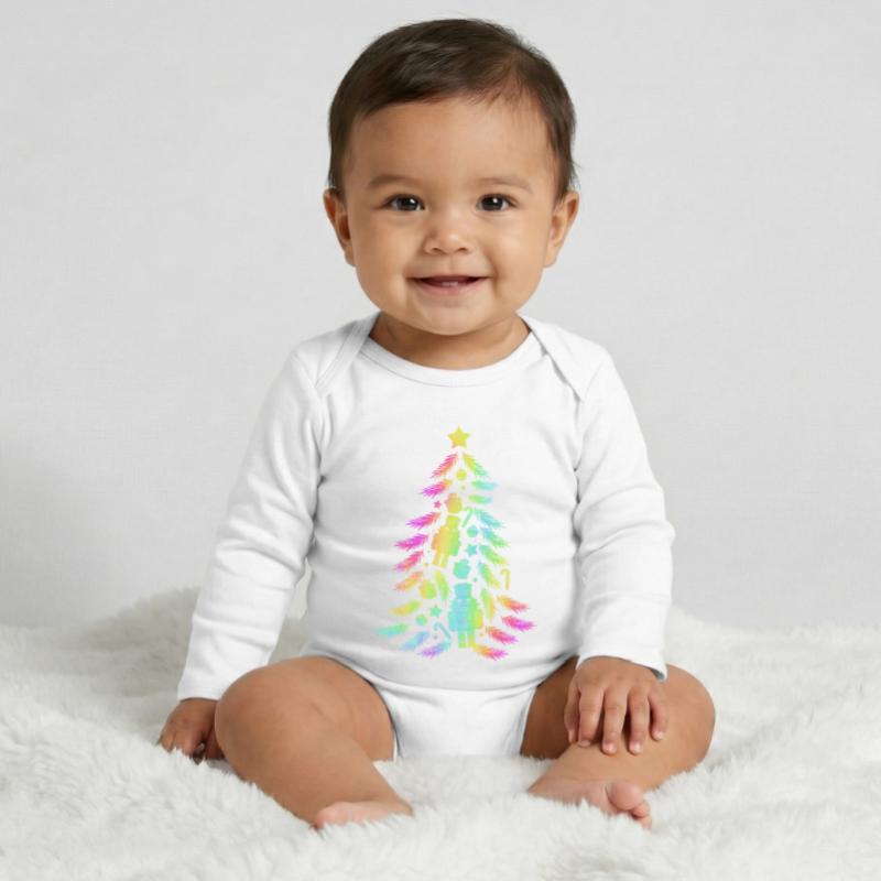 Christmas Tree Nutcracker Baby Organic Long-Sleeved Bodysuit