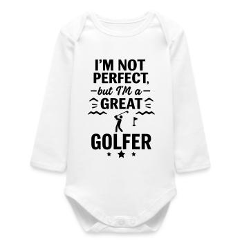 Super Golfer Sport Lustig Golf - Baby Organic Langarmbody - Weiß - Vorne