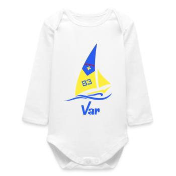 Sailboat Var 83 - Baby Organic Long-Sleeved Bodysuit - white - Front