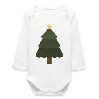 Christmas Tree - Baby Organic Long-Sleeved Bodysuit - white - Front