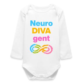NEURODIVERGENT, NEURODIVERGENCE POWER, ADHD POWER - Baby Organic Long-Sleeved Bodysuit - white - Front