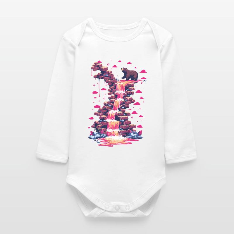 Pinker Wasserfall mit Bärenlicht Baby Organic Langarmbody