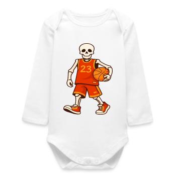 Skeleton Hoops 23 Jersey - Baby Organic Long-Sleeved Bodysuit - white - Front