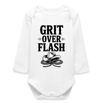 Grit Over Flash - Baby Organic Long-Sleeved Bodysuit - white - Front