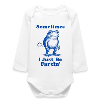 Parfois, je suis juste une grenouille qui pète - Body bébé manches longues biologique - blanc - Devant