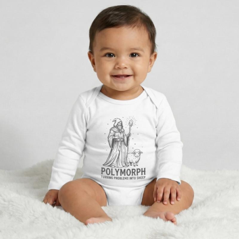 Polymorph Wizard – Turning Problems into Sheep Baby Organic Langarmbody
