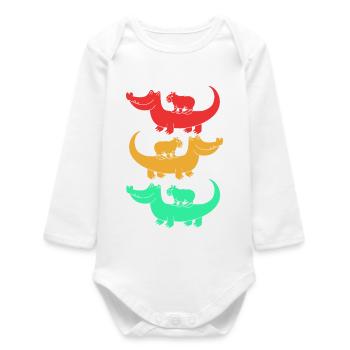 Capibara Capybara - Baby Organic Langarmbody - Weiß - Vorne