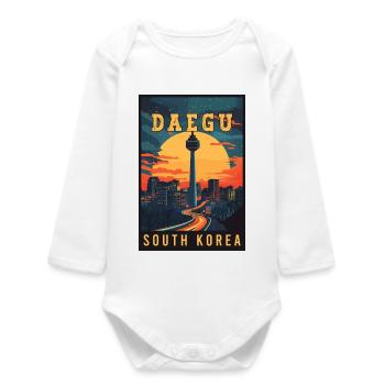 Explore Vibrant Daegu in South Korea - Baby Organic Long-Sleeved Bodysuit - white - Front