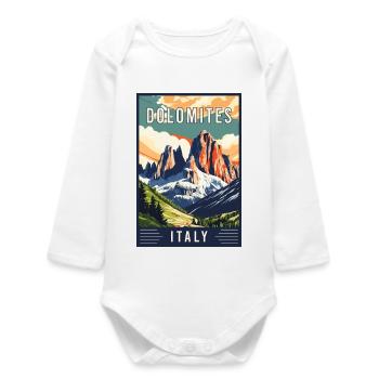 Erleben Sie majestätische Dolomiten in Italien - Baby Organic Langarmbody - Weiß - Vorne