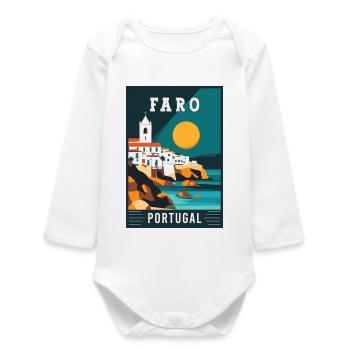 Experience Captivating Faro in Portugal - Baby Organic Long-Sleeved Bodysuit - white - Front