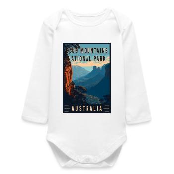 Discover Blue Mountains National Park in Australia - Baby Organic Long-Sleeved Bodysuit - white - Front