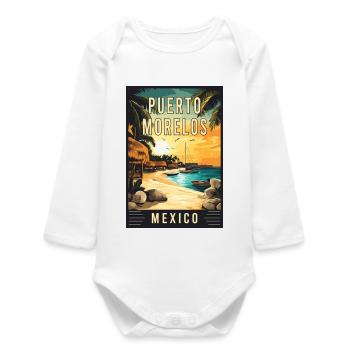 Découvrez le charme côtier Puerto Morelos, Mexique. - Body bébé manches longues biologique - blanc - Devant