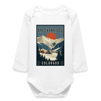 Découvrez le paysage de Breckenridge dans le Colorado - Body bébé manches longues biologique - blanc - Devant