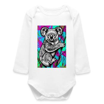 Koala - Baby Organic Long-Sleeved Bodysuit - white - Front