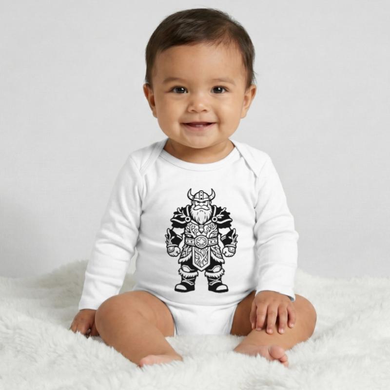 Dwarf with armor Baby Organic Long-Sleeved Bodysuit