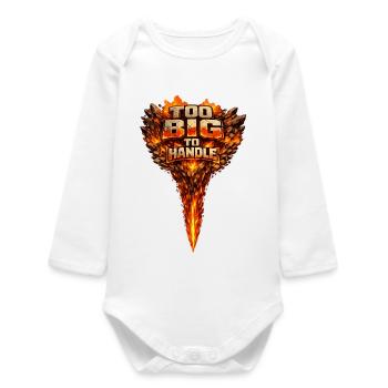 Too Big to Handle Flammenlogo - Baby Organic Langarmbody - Weiß - Vorne