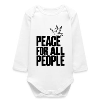 Paix pour tous les peuples - Body bébé manches longues biologique - blanc - Devant