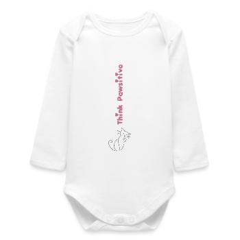 stay pawsitive - Baby Organic Long-Sleeved Bodysuit - white - Front