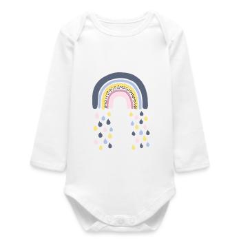 Rainbow - Baby Organic Long-Sleeved Bodysuit - white - Front