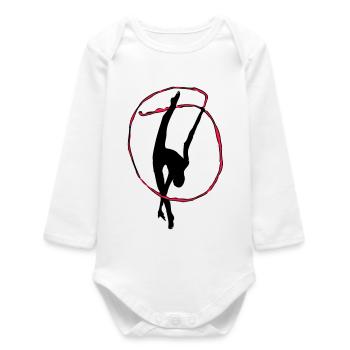Rhythmic gymnastics - Baby Organic Long-Sleeved Bodysuit - white - Front