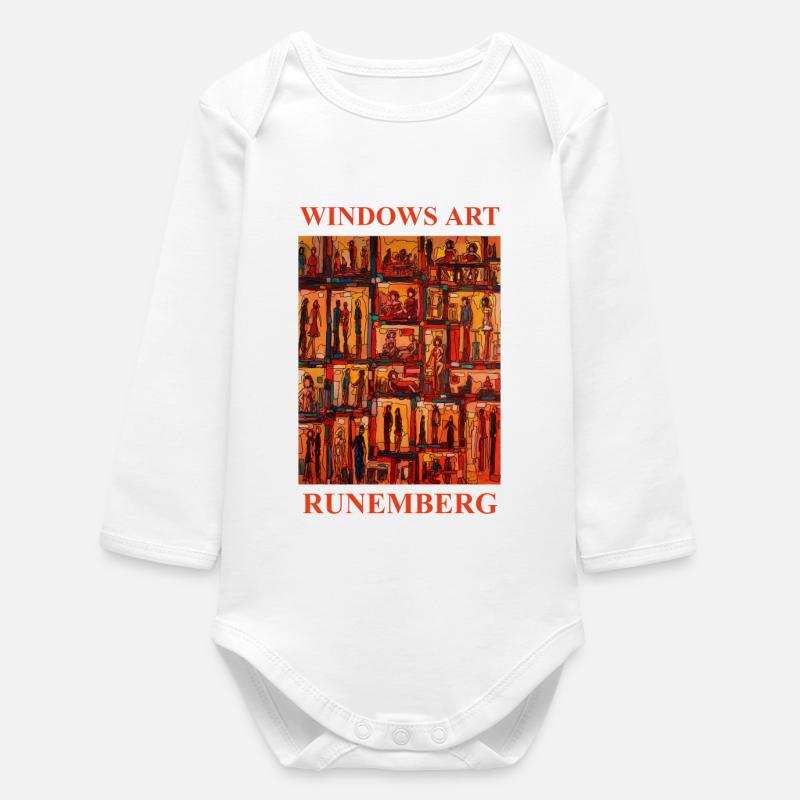 WINDOWS ART LOUIS RUNEMBERG ADAGP - Baby Organic Long-Sleeved Bodysuit - white