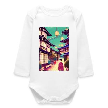 Print 8 - Baby Organic Long-Sleeved Bodysuit - white - Front