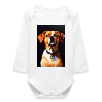 Photo de chien - Body bébé manches longues biologique - blanc - Devant
