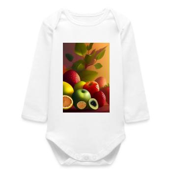 Fruit - Body bébé manches longues biologique - blanc - Devant