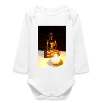 buddha Poster - Baby Organic Langarmbody - Weiß - Vorne