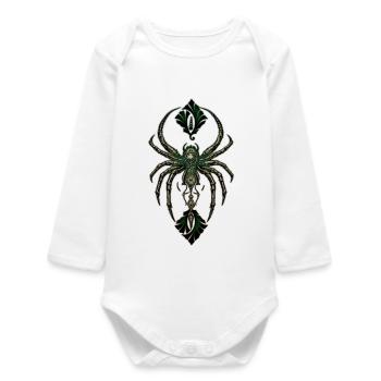 Mechanical elegance, the spider in the dark. - Baby Organic Long-Sleeved Bodysuit - white - Front