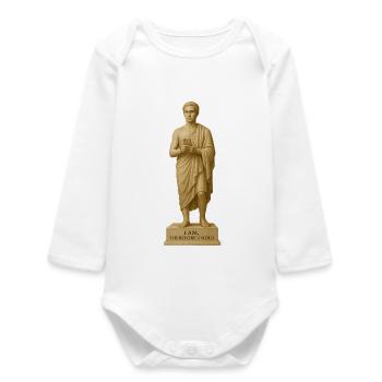 Statue antique avec motif smartphone - Body bébé manches longues biologique - blanc - Devant