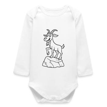 Ziege - Baby Organic Langarmbody - Weiß - Vorne
