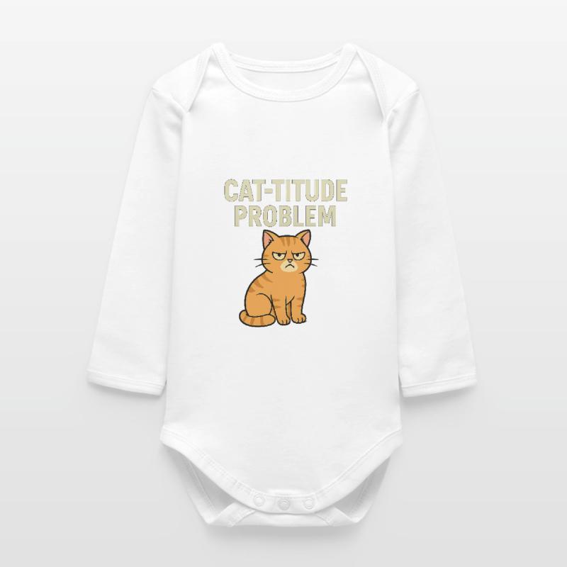 Catitude probleem Grumpy Kat Meme Body bébé manches longues biologique