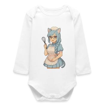 Great pastry lomi - Baby Organic Long-Sleeved Bodysuit - white - Front