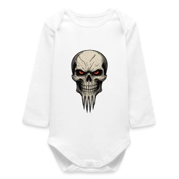 Cauchemar de crâne de zombie - Body bébé manches longues biologique - blanc - Devant