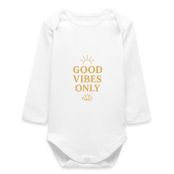 Zen Energy Positive Vibes - Baby Organic Long-Sleeved Bodysuit - white - Front