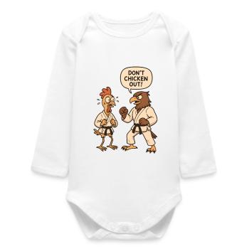 Don't chicken out - Baby Organic Langarmbody - Weiß - Vorne