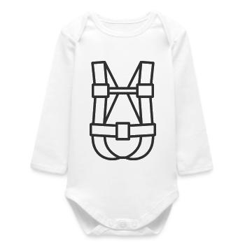 Climbing Harness Line Icon - Baby Organic Long-Sleeved Bodysuit - white - Front