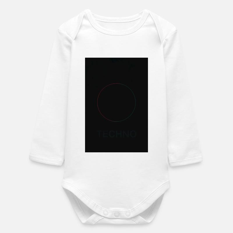 Techno im Neonlicht - Baby Organic Langarmbody - Weiß
